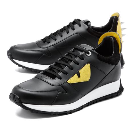 yellow and black fendi sneakers|fendi men's black sneakers.